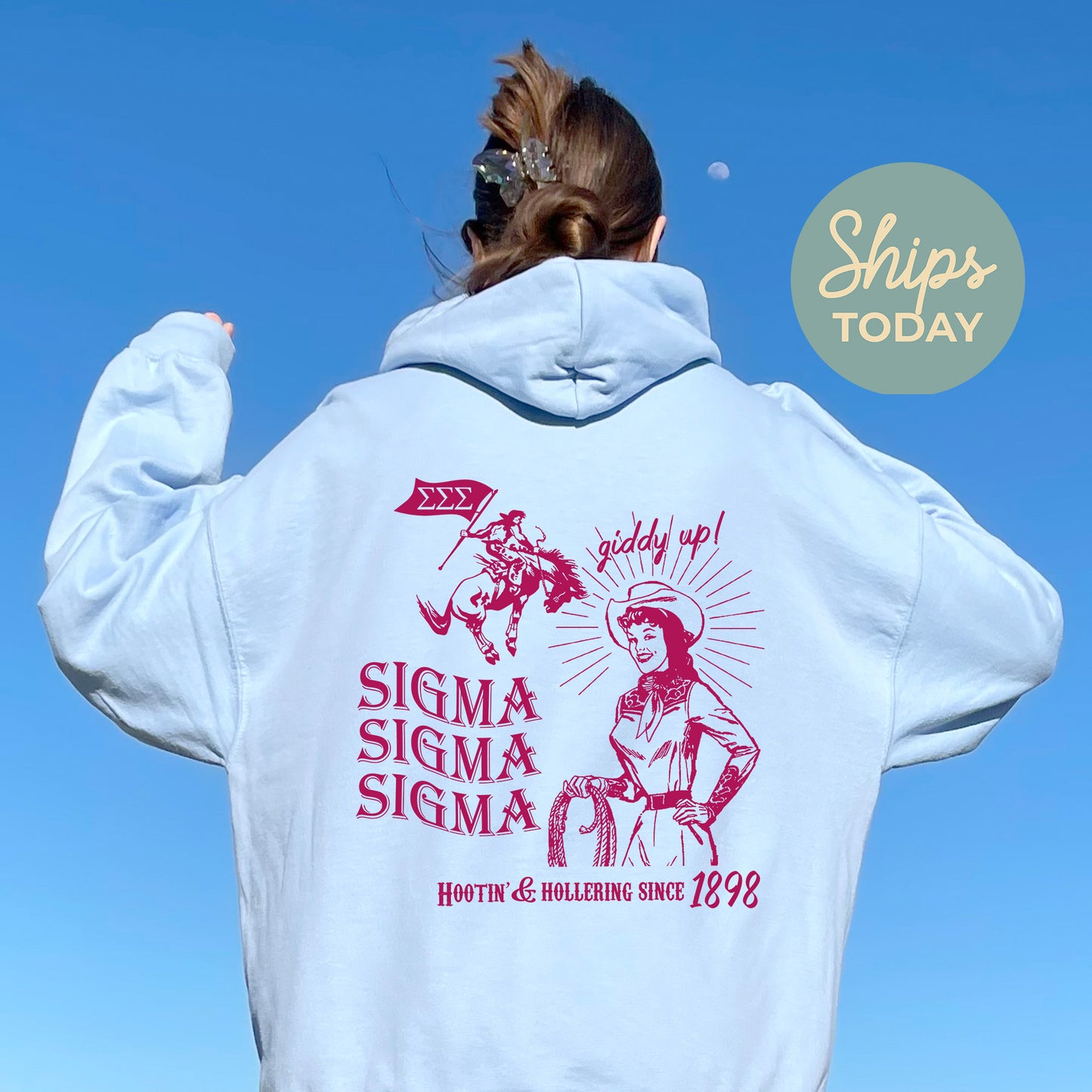 Sigma Sigma Sigma Giddy Up Sorority Hoodie _ 36196g