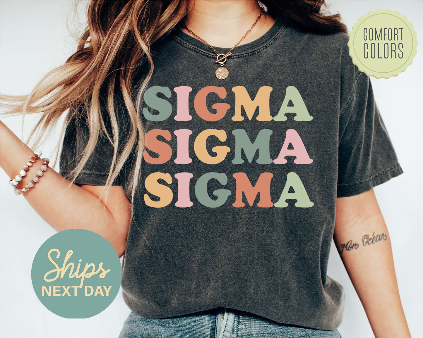 Sigma Sigma Sigma Bright and Proud Comfort Colors Sorority T-shirt _ 437g