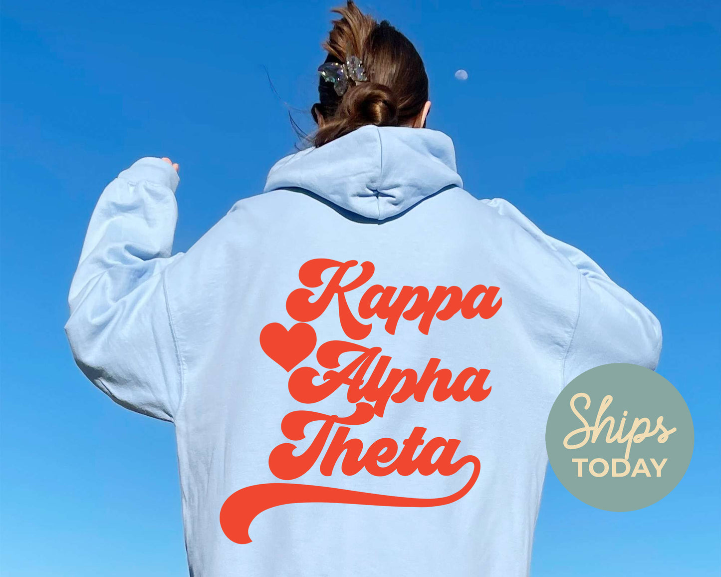 Kappa Alpha Theta Red Heart Sorority Hoodie _ 33361g