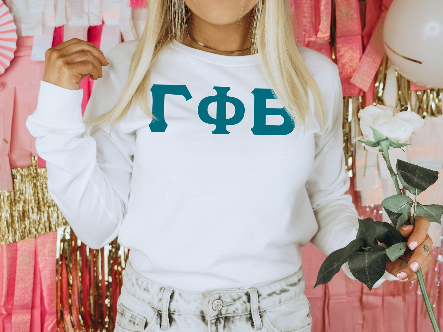 Gamma Phi Beta Back to the Basics Sorority Long Sleeve T-shirt _ 636g