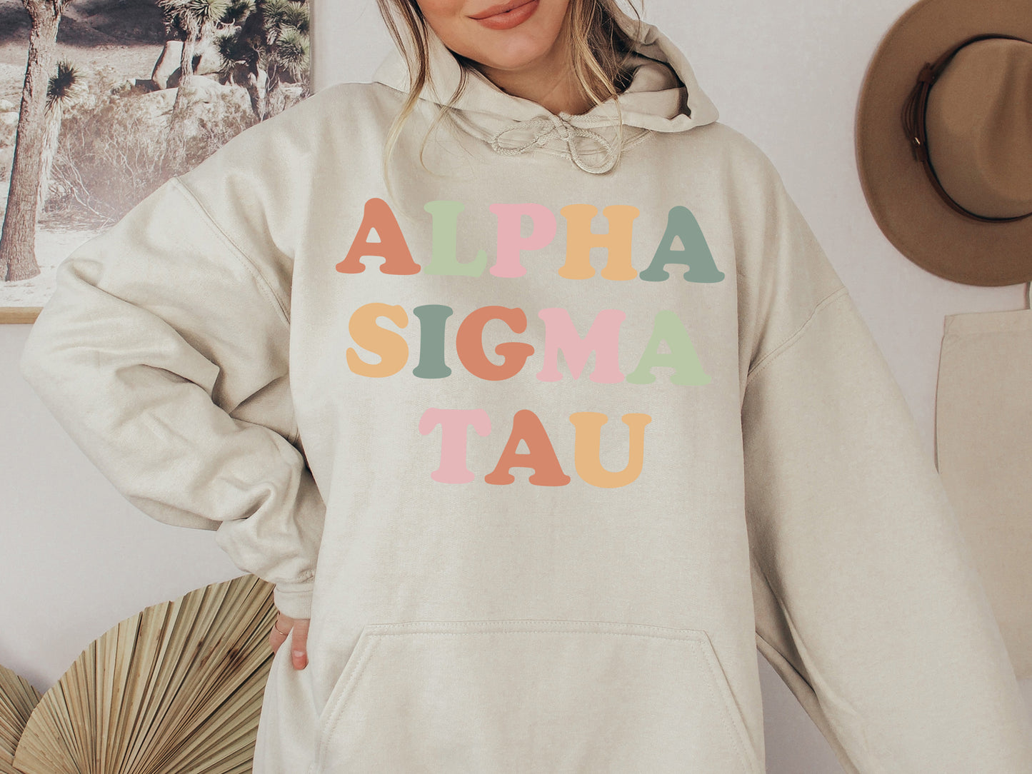 Alpha Sigma Tau Bright and Proud Sorority Hoodie _ 421g