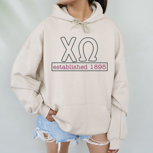 Chi Omega Simply Greek Sorority Hoodie _ 39345g