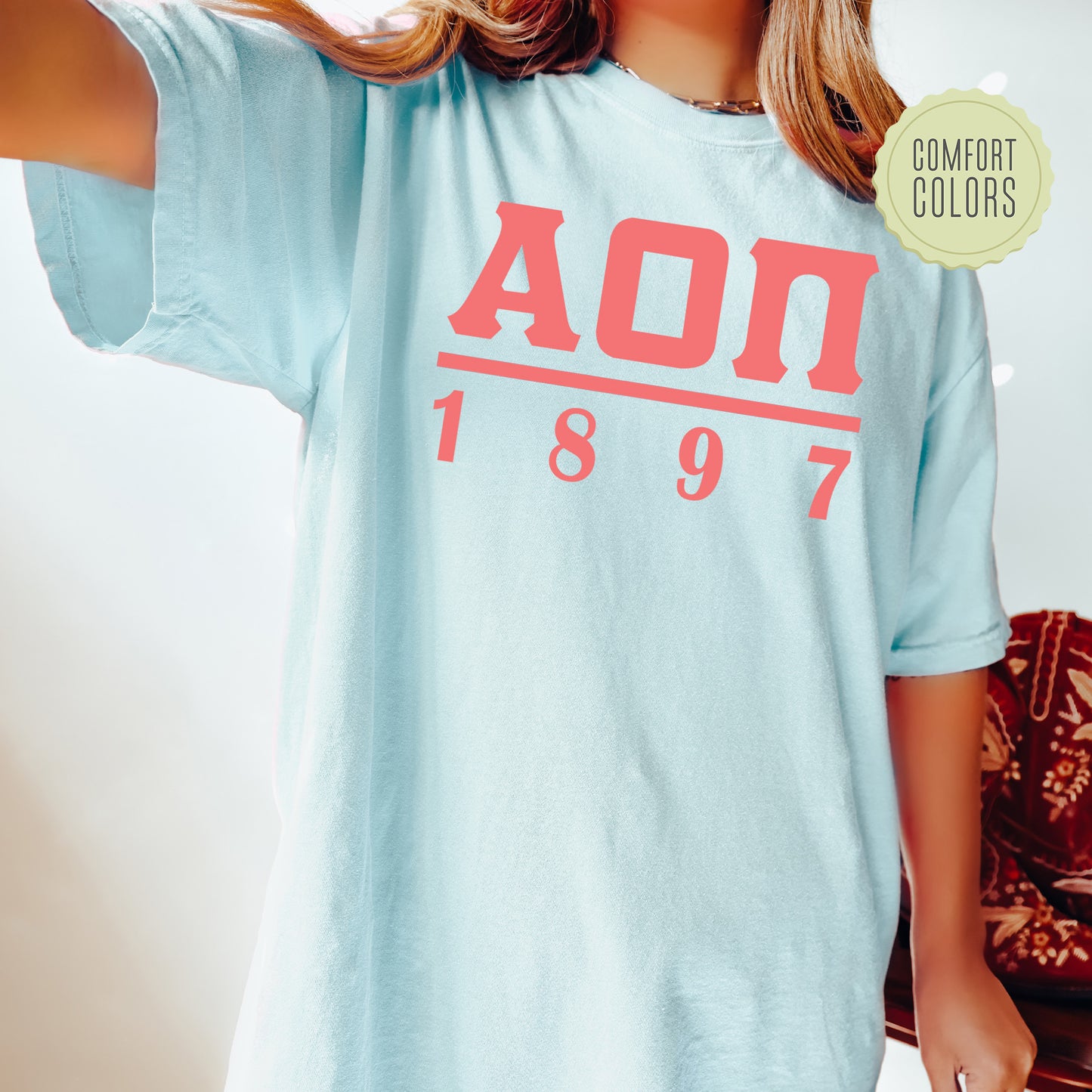Alpha Omicron Pi Monochromatic Comfort Colors Sorority T-shirt _ 30847g