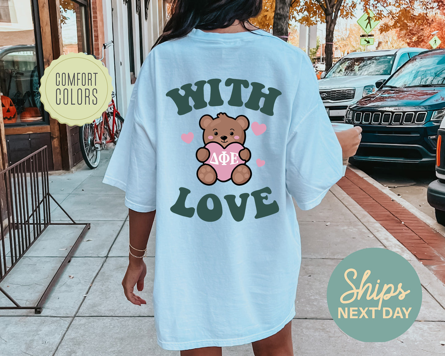 Delta Phi Epsilon With Love Comfort Colors Sorority T-shirt _ 33218g