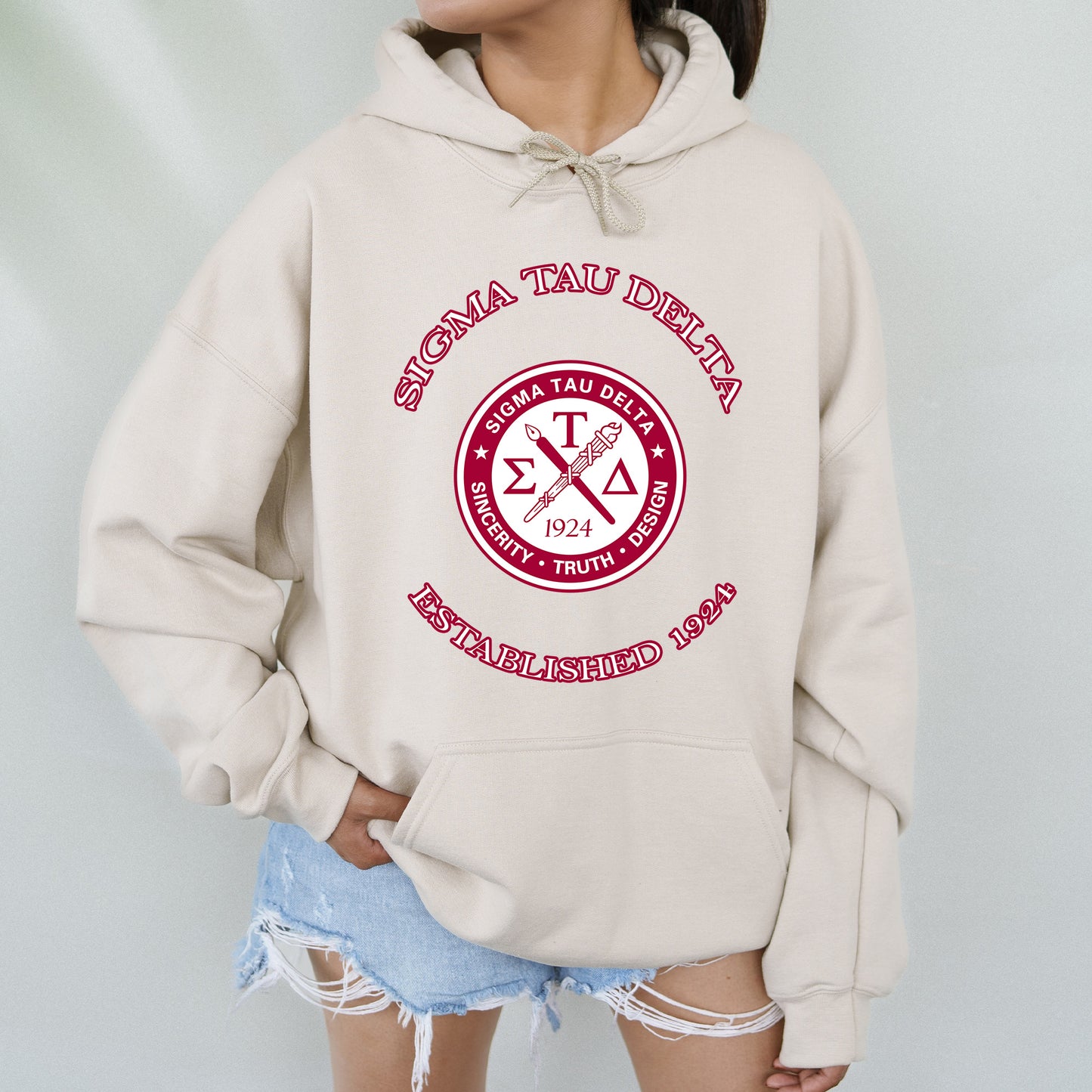 Sigma Tau Delta Iconic Insignia COED Hoodie _ 35677g