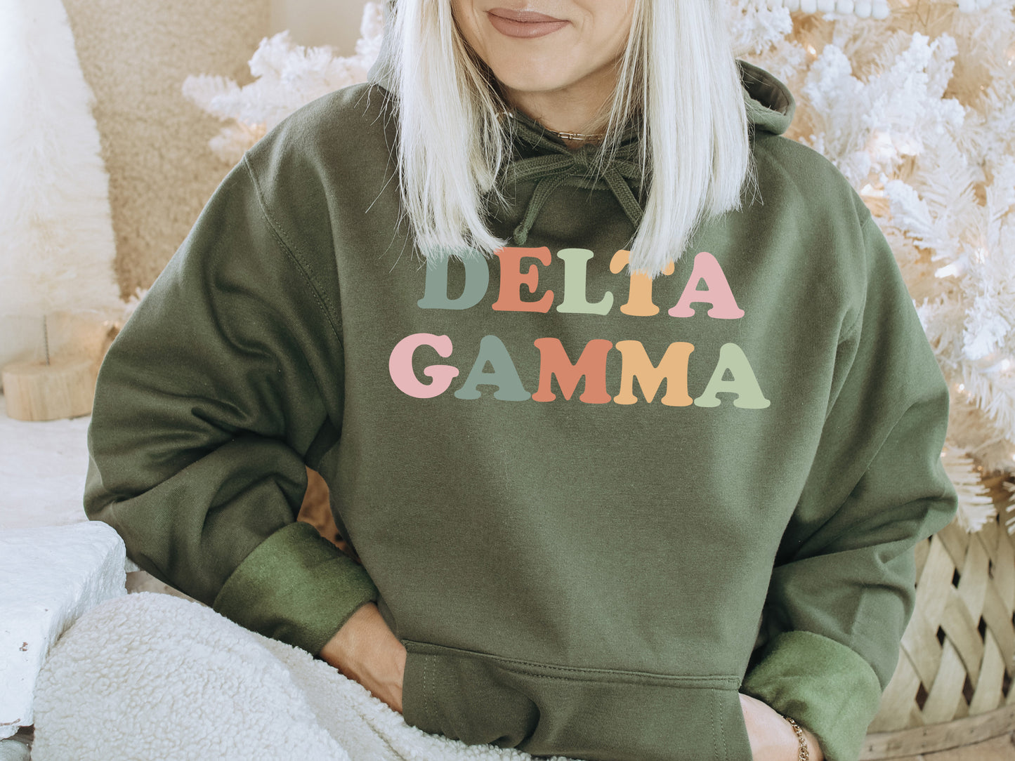 Delta Gamma Bright and Proud Sorority Hoodie _ 425g