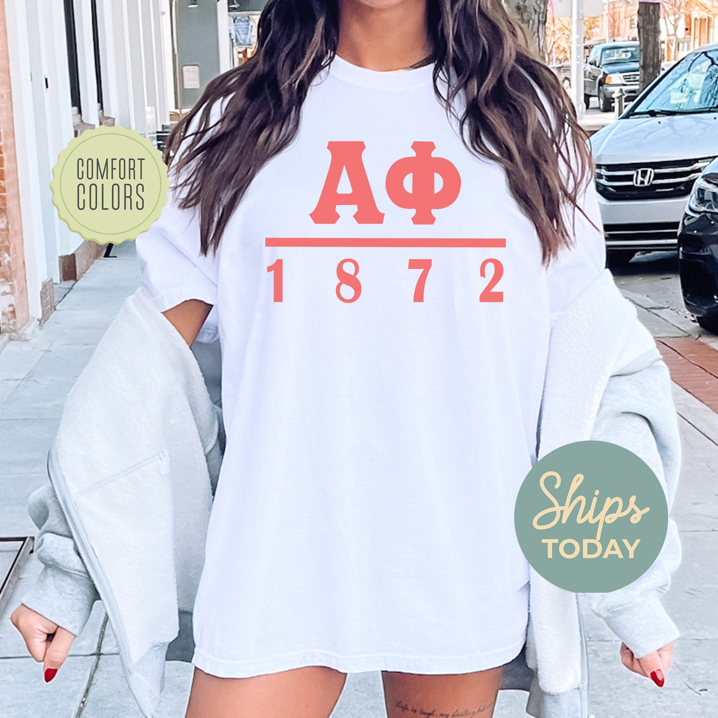 Alpha Phi Monochromatic Comfort Colors Sorority T-shirt _ 30848g