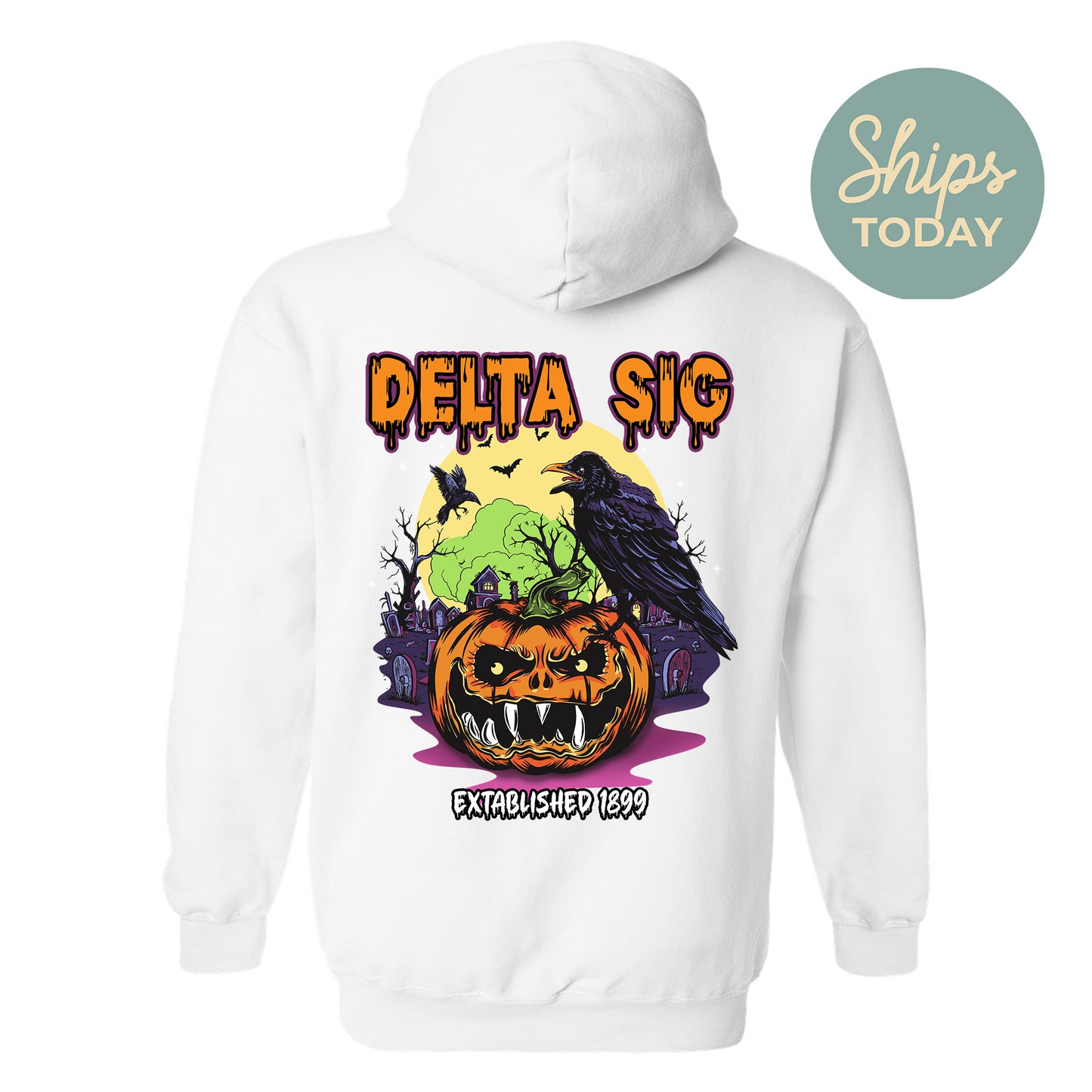 Delta Sigma Phi Halloween Bats Fraternity Hoodie _ 36259g