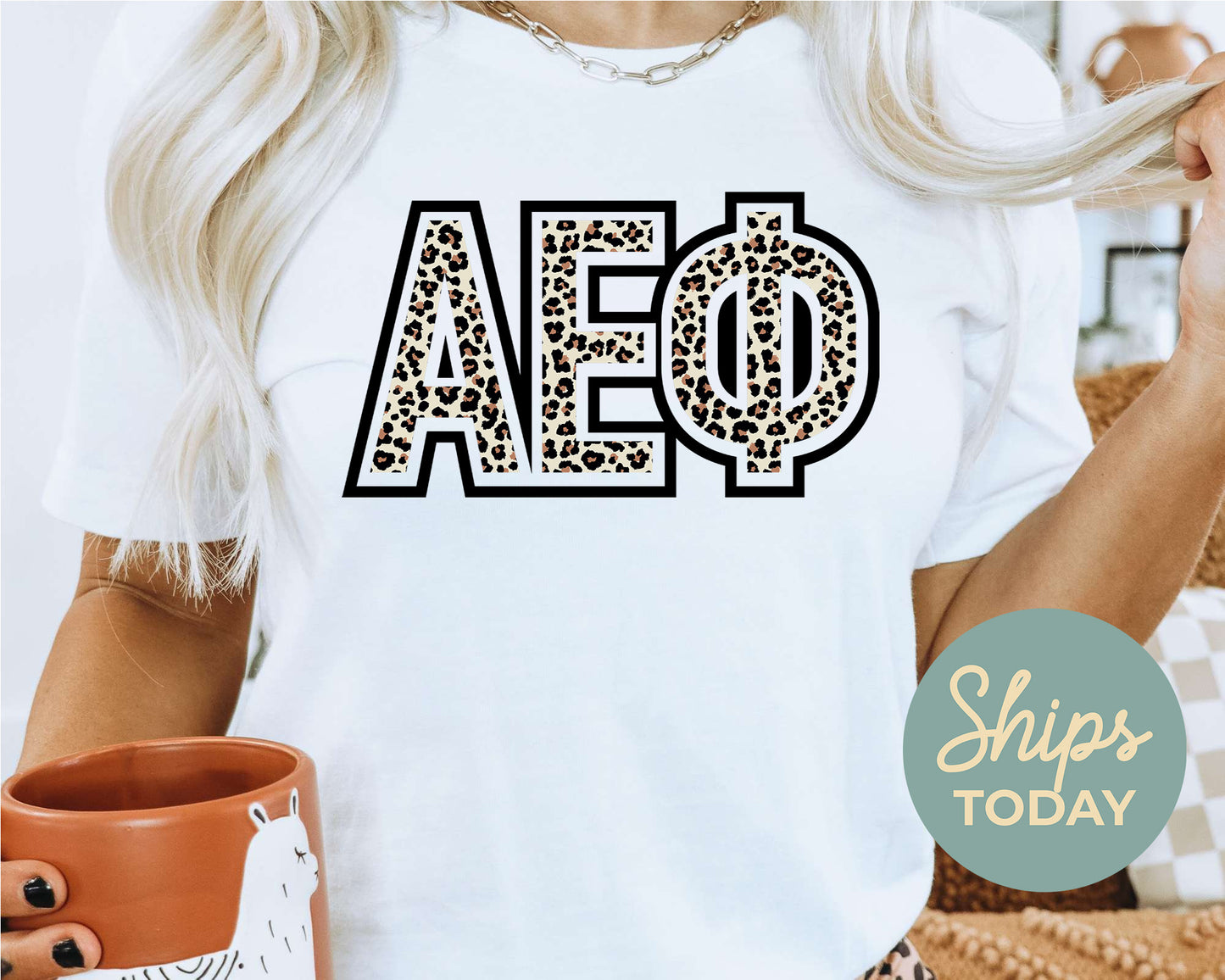 Alpha Epsilon Phi Safari Style Letters Sorority T-shirt _ 30437g