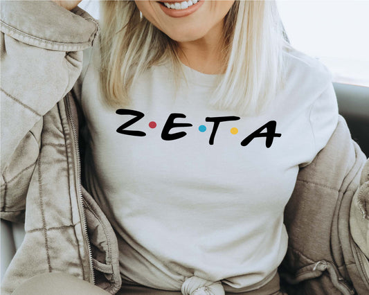 Zeta Tau Alpha Friends Frenzy Sorority T-shirt _ 30671g