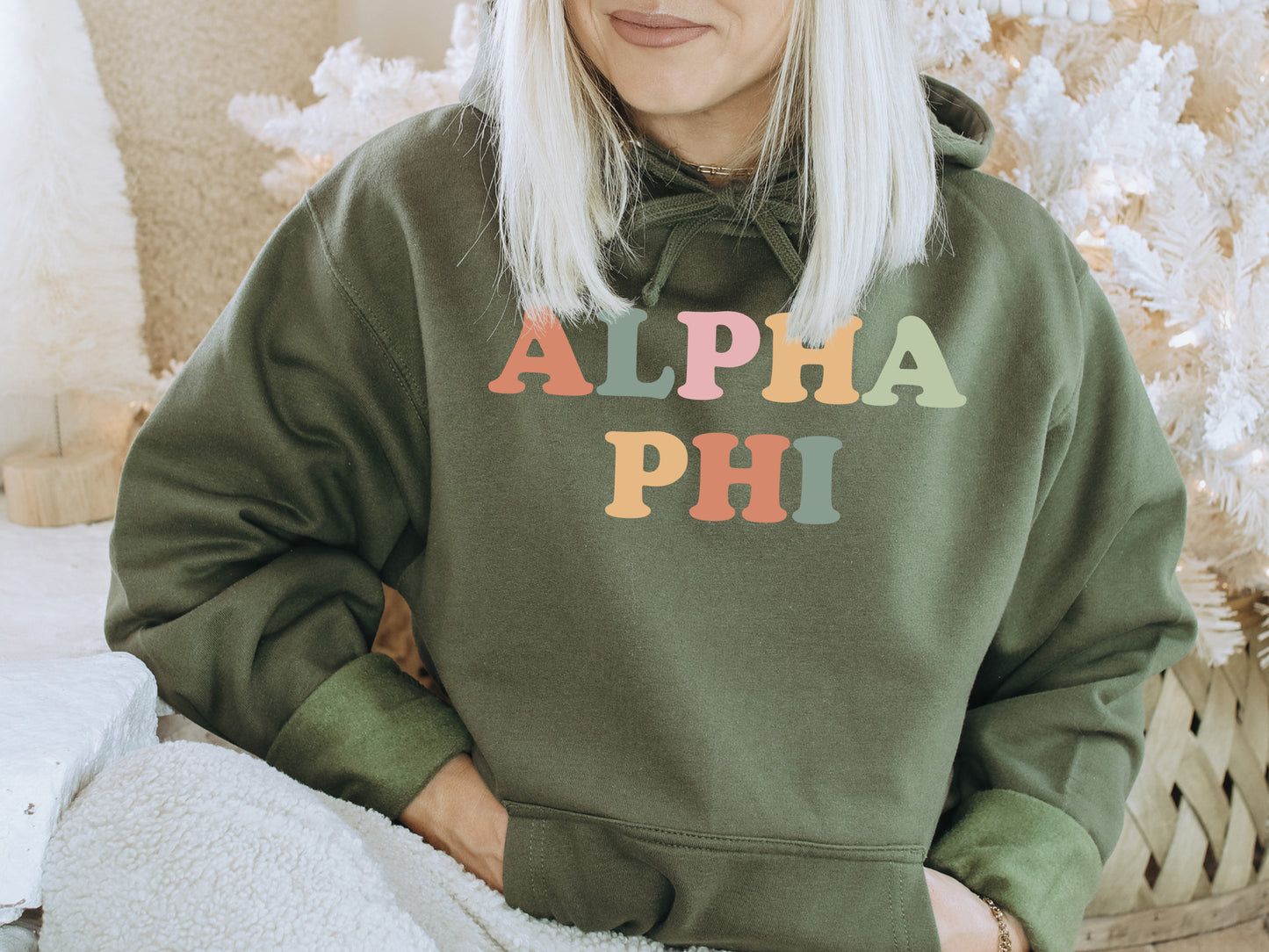 Alpha Phi Bright and Proud Sorority Hoodie _ 419g