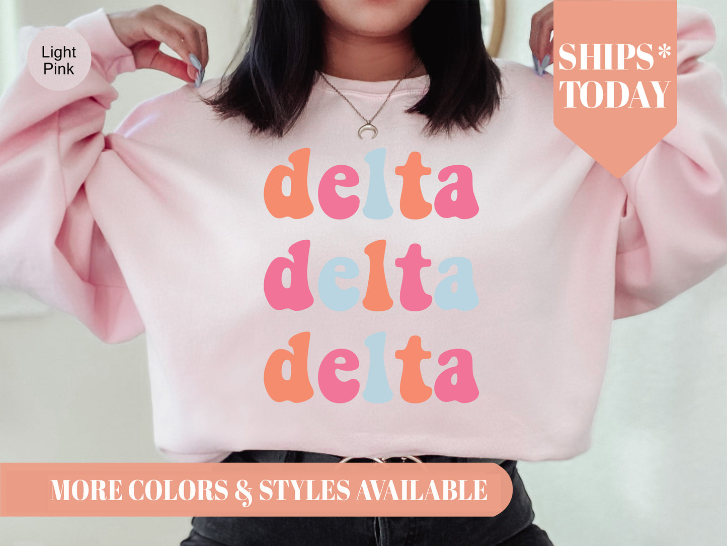 Delta Delta Delta Vividly Vibrant Sorority Sweatshirt _ 3159g