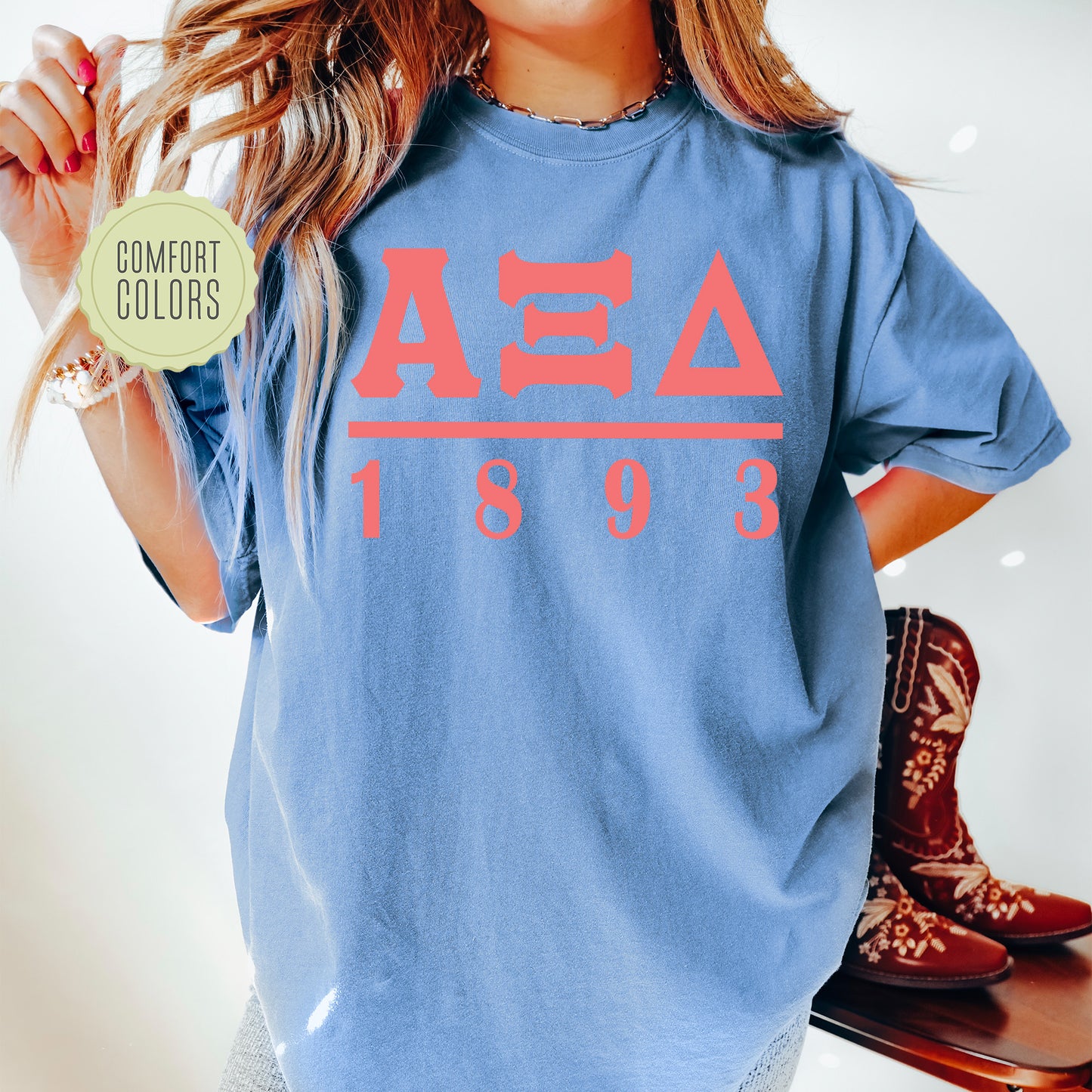 Alpha Xi Delta Monochromatic Comfort Colors Sorority T-shirt _ 30851g