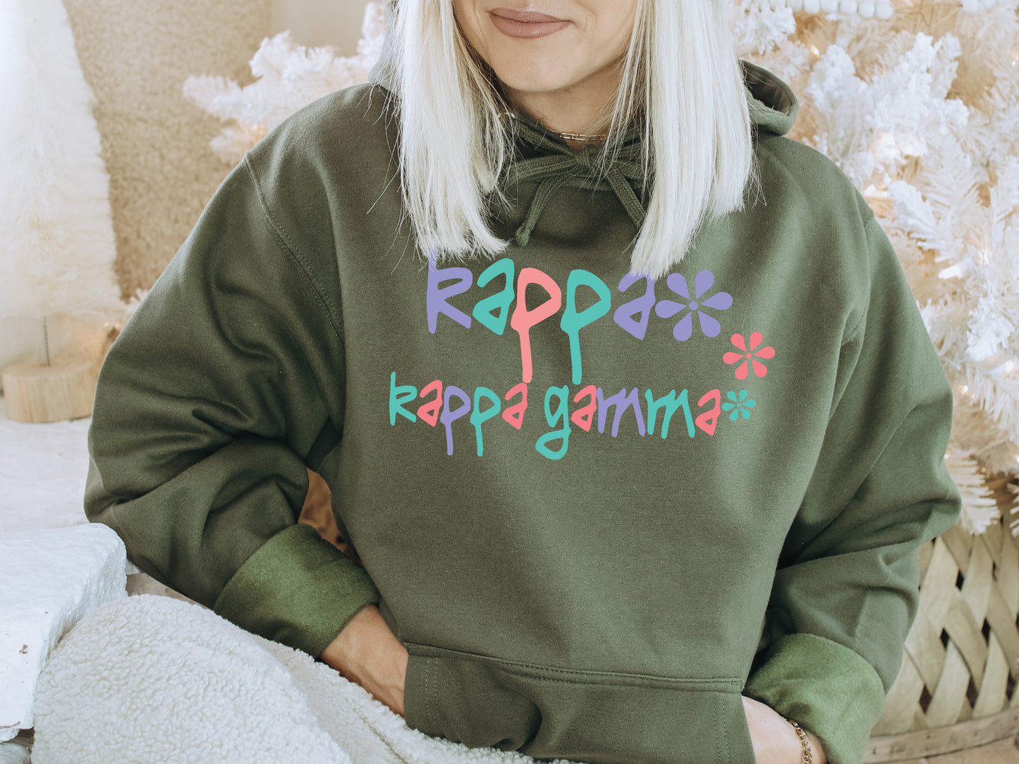 Kappa Kappa Gamma Colorful Floral Sorority Hoodie _ 2620g