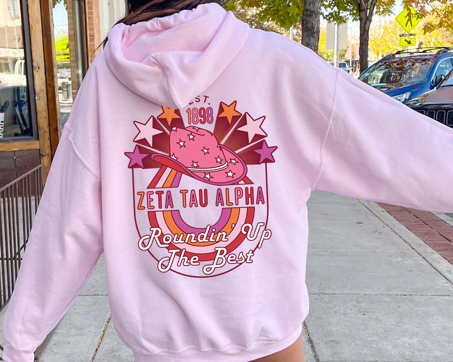 Zeta Tau Alpha Roundin' up the Best Sorority Hoodie _ 32919g