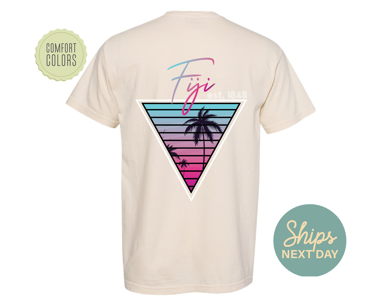 FIJI Tropical Twilight Comfort Colors Fraternity T-shirt _ 31566g