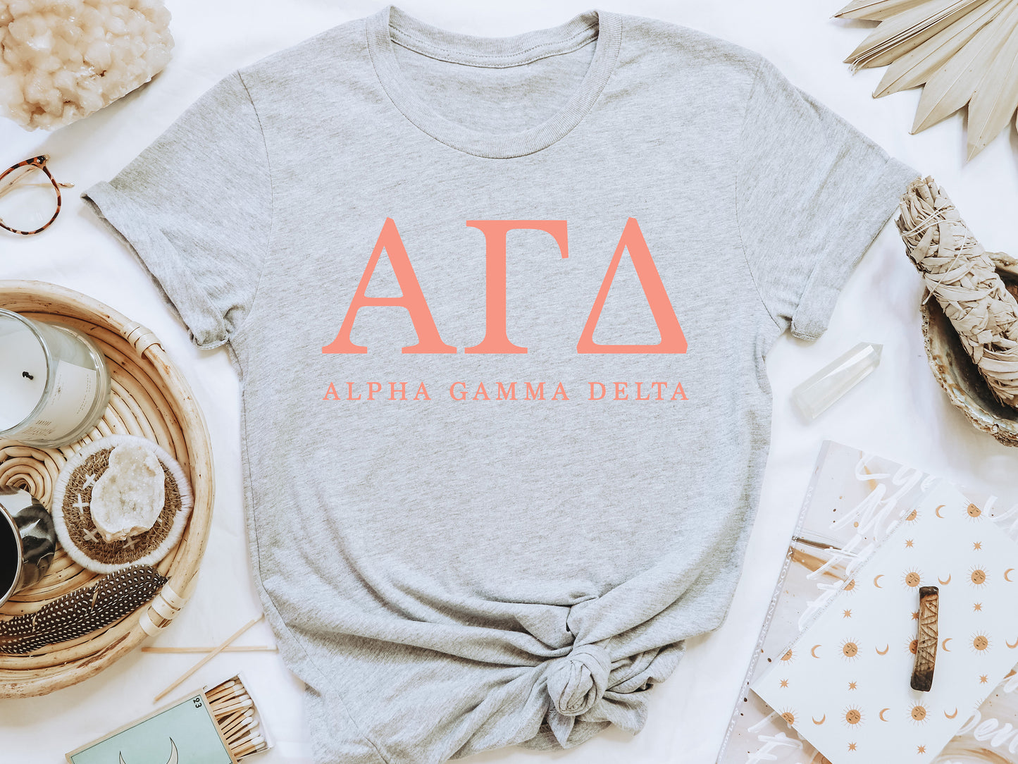 Alpha Gamma Delta Pink Personality Sorority T-shirt _ 651g