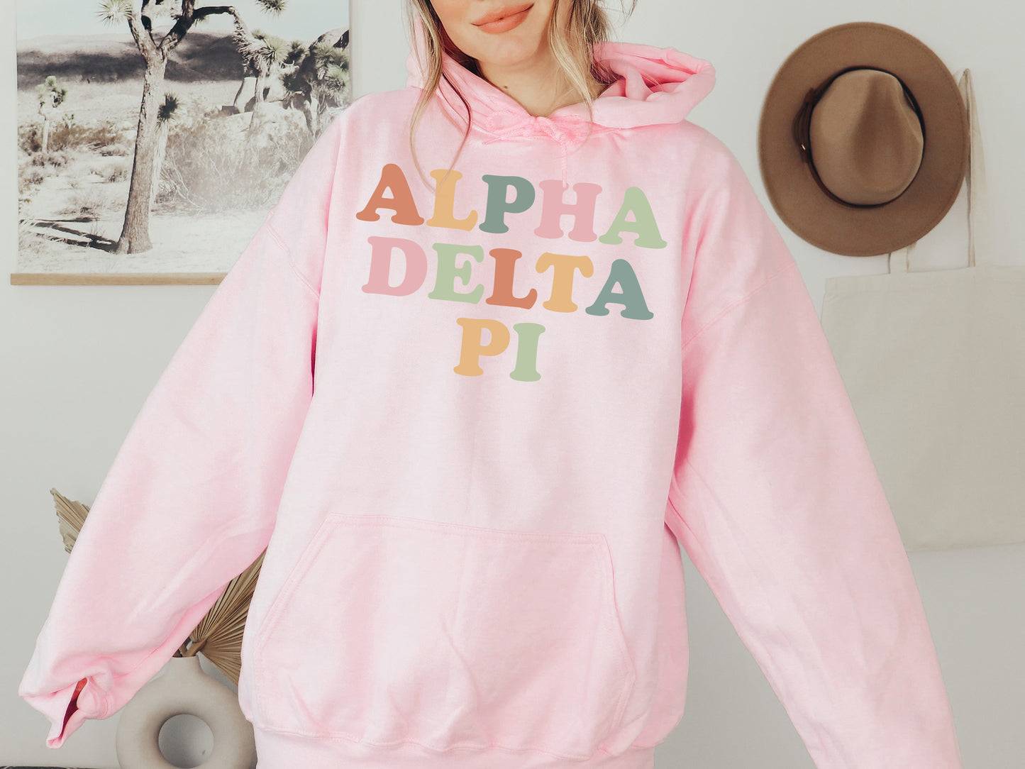 Alpha Delta Pi Bright and Proud Sorority Hoodie _ 415g