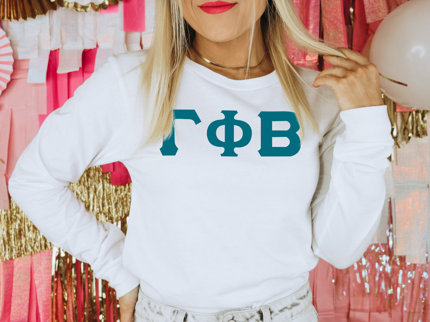 Gamma Phi Beta Back to the Basics Sorority Long Sleeve T-shirt _ 636g