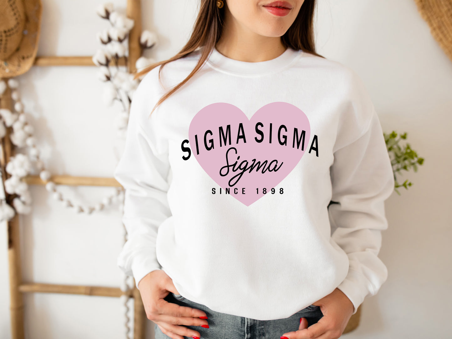 Sigma Sigma Sigma Pretty in Pink Sorority Sweatshirt _ 463g
