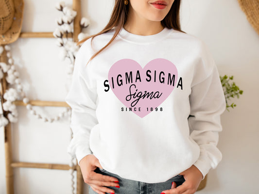 Sigma Sigma Sigma Pretty in Pink Sorority Sweatshirt _ 463g