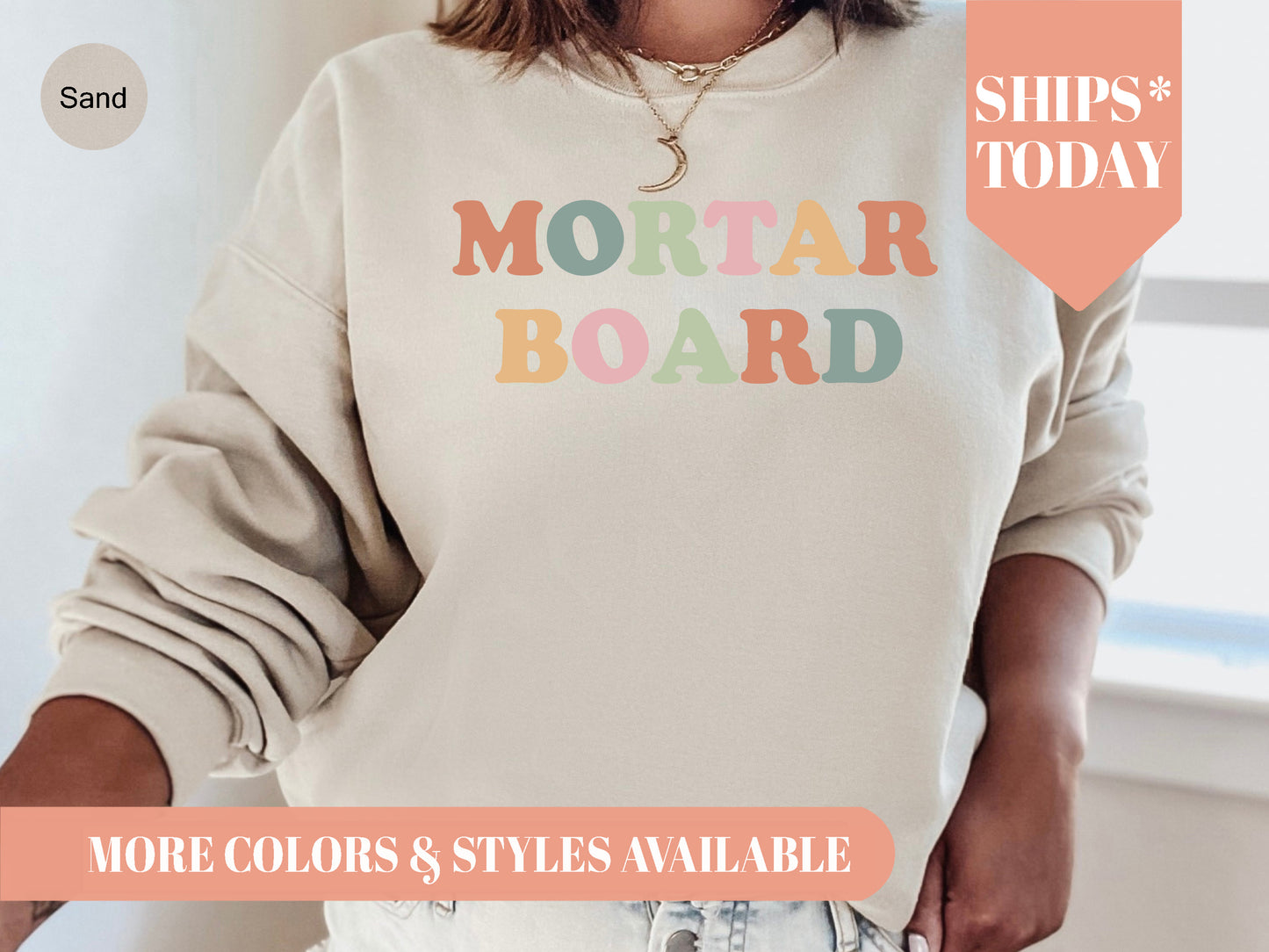 Mortar Board Bright and Colorful Sorority Sweatshirt _ 3475g