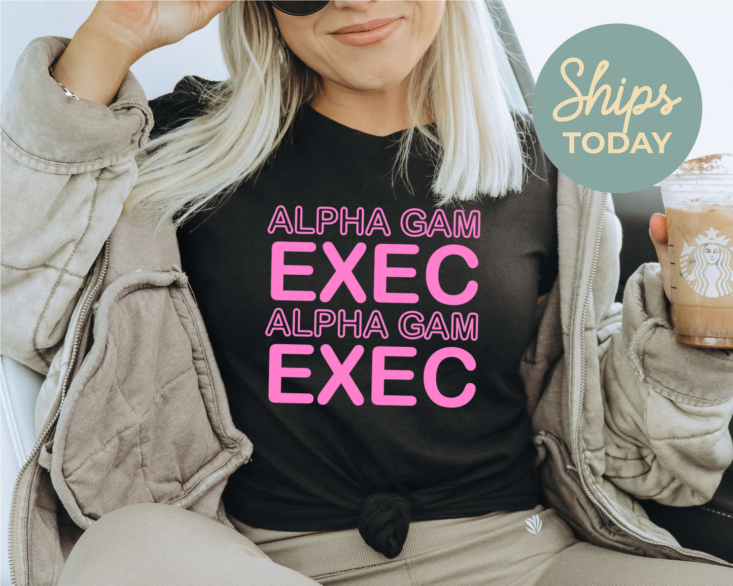 Alpha Gamma Delta Executive Sisterhood Sorority T-shirt _ 30903g