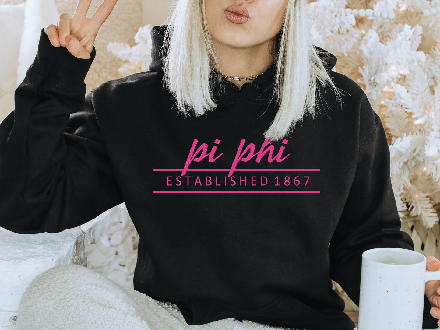 Pi Beta Phi All Pink Sorority Hoodie _ 772g