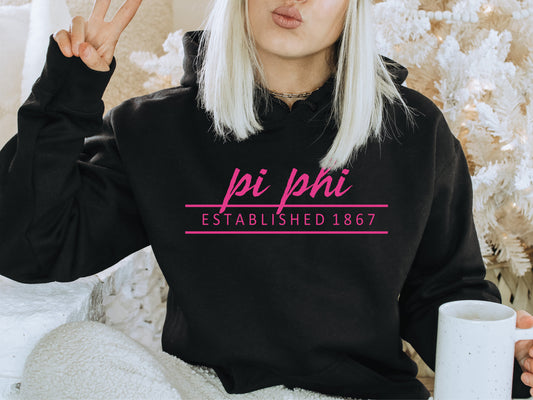 Pi Beta Phi All Pink Sorority Hoodie _ 772g