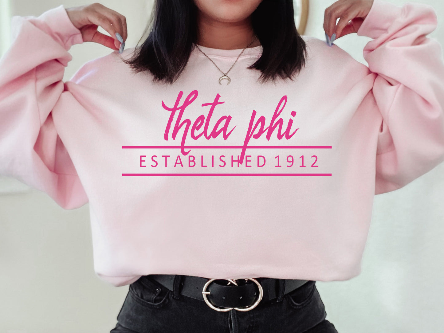 Theta Phi Alpha All Pink Sorority Sweatshirt _  776g