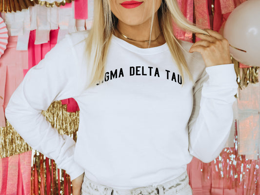 Sigma Delta Tau Just Bold Sorority Long Sleeve T-shirt _ 2390g