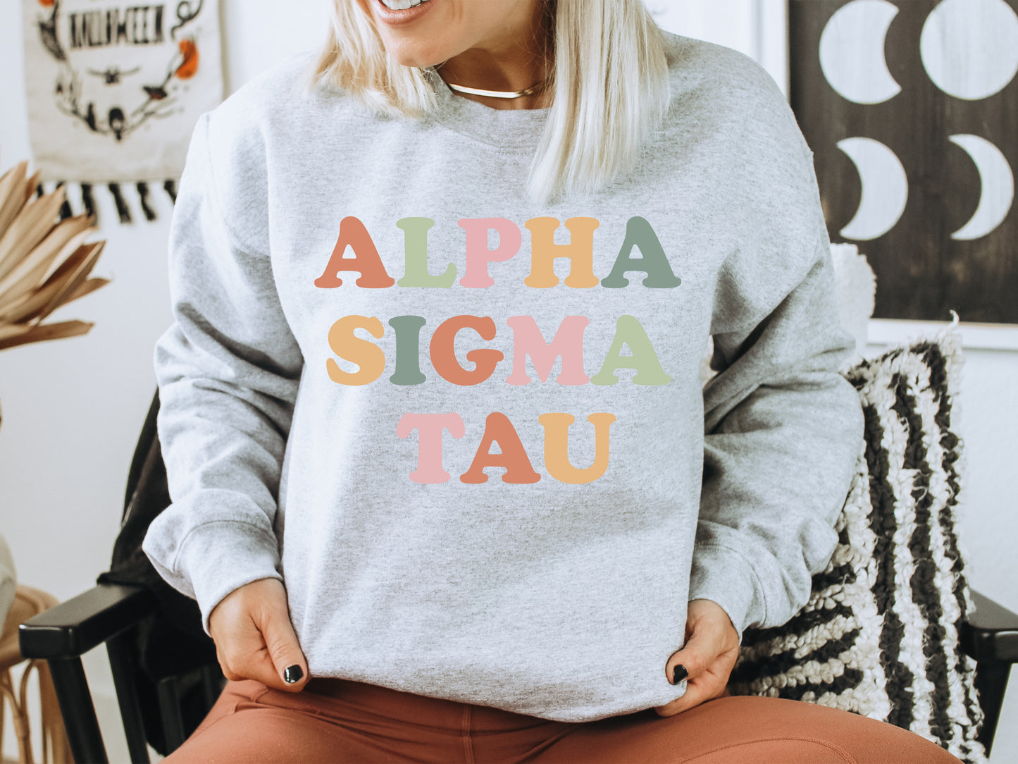 Alpha Sigma Tau Bright and Proud Sorority Sweatshirt _ 421g