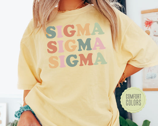 Sigma Sigma Sigma Bright and Proud Comfort Colors Sorority T-shirt _ 437g