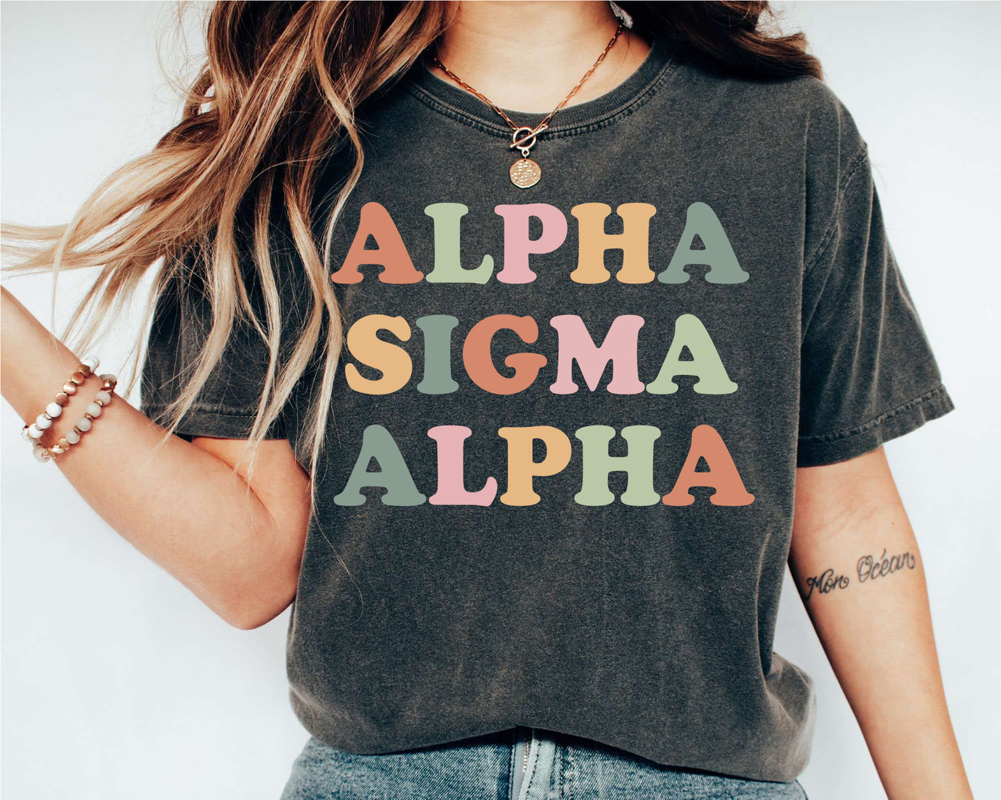 Alpha Sigma Alpha Bright and Proud Sorority T-shirt _ 420g