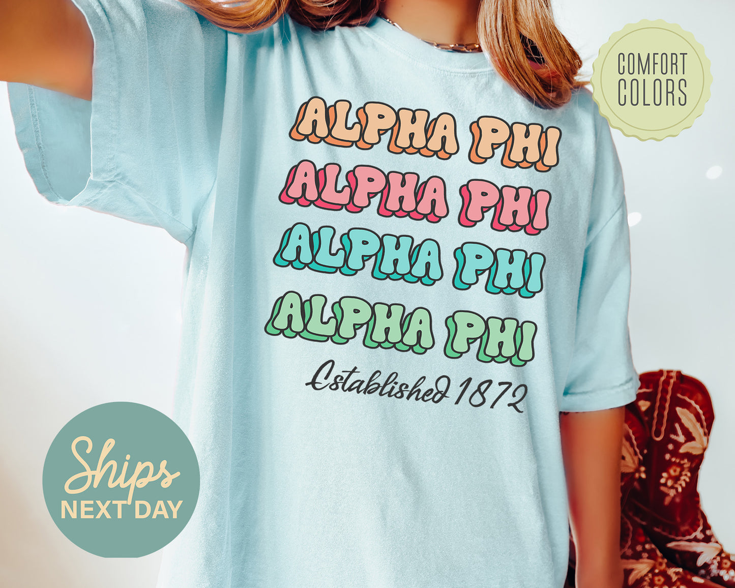 Alpha Phi Lucy Comfort Colors Sorority T-shirt _ 263g