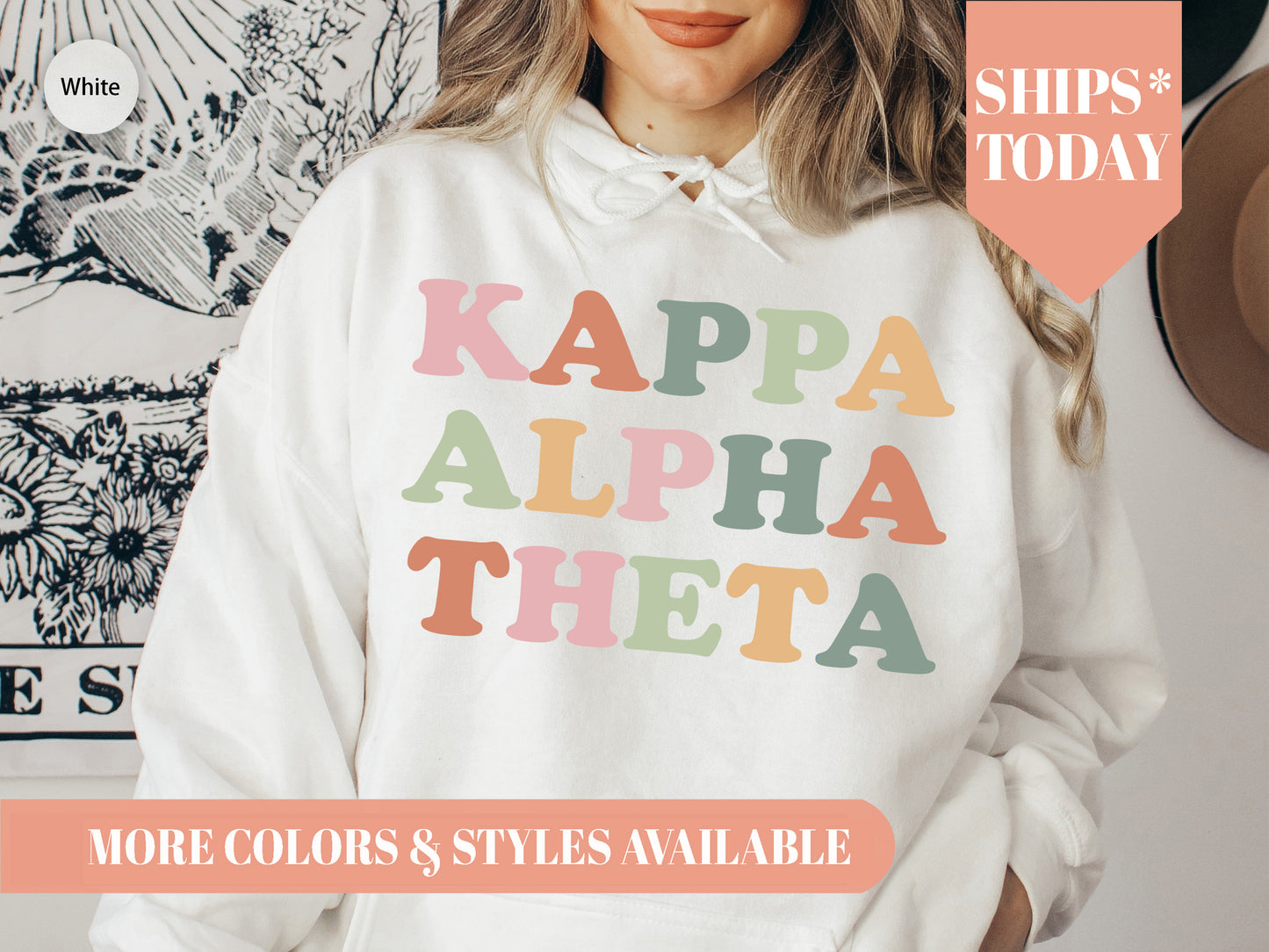 Kappa Alpha Theta Bright and Proud Sorority Hoodie _ 429g