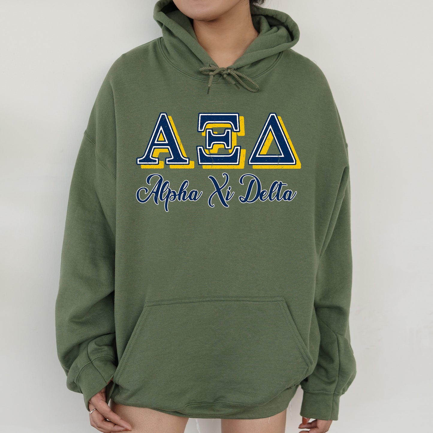 Alpha Xi Delta Greek Colors Sorority Hoodie _ 36077g
