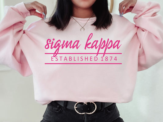 Sigma Kappa All Pink Sorority Sweatshirt _  774g