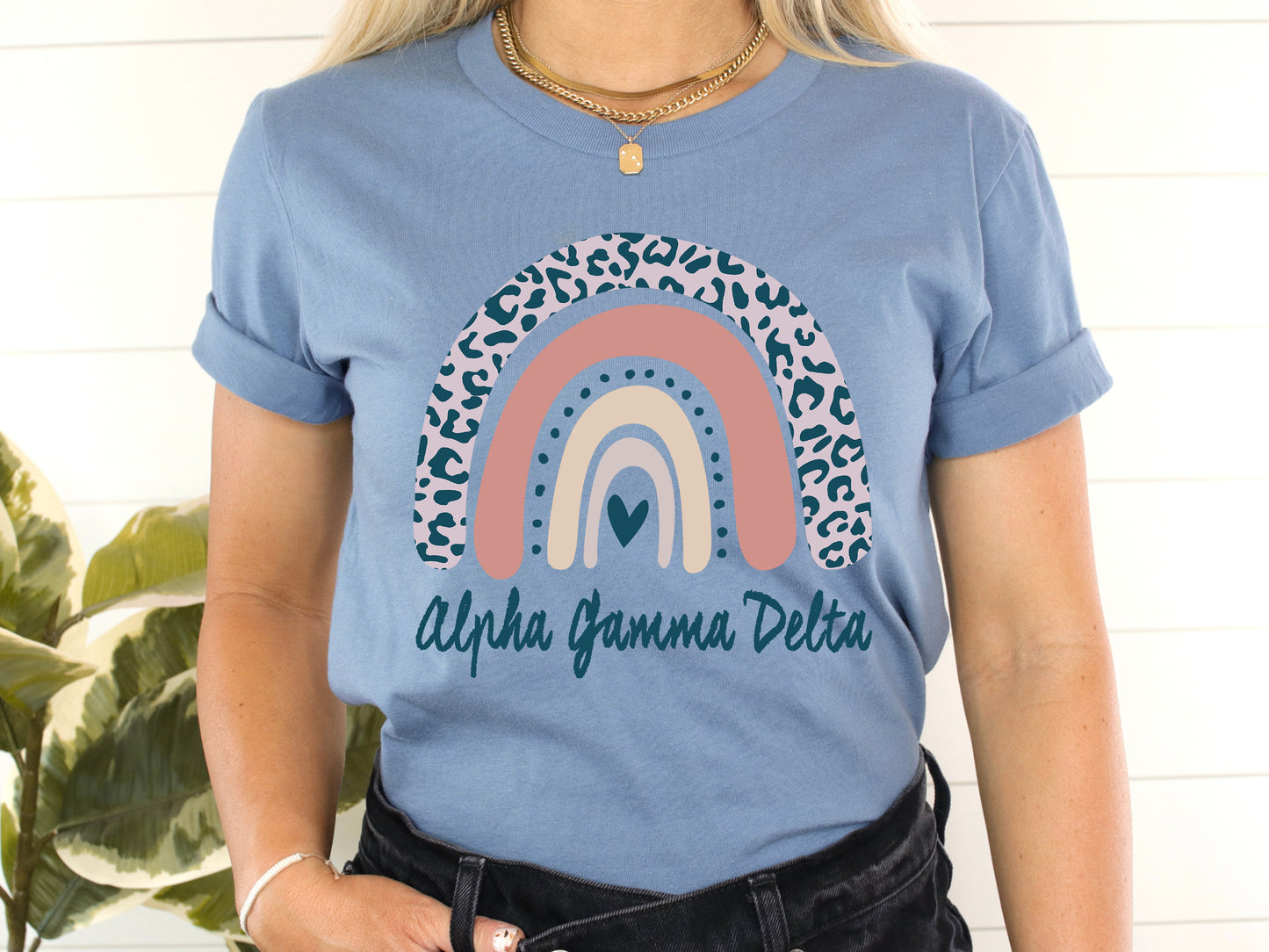 Alpha Gamma Delta Greek Rainbow Sorority T-shirt _ 2736g
