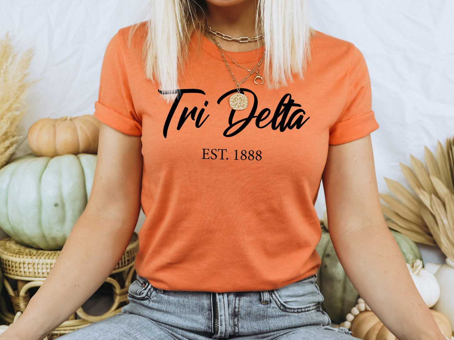 Delta Delta Delta Black Flowy Sorority T-shirt _ 87g