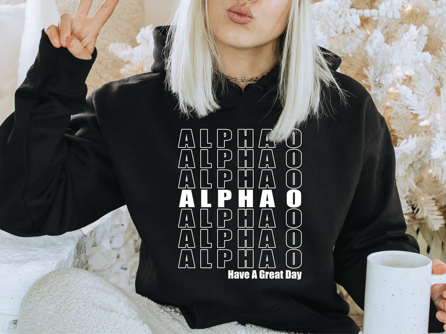 Alpha Omicron Pi Have a Great Day Sorority Hoodie _ 2112g