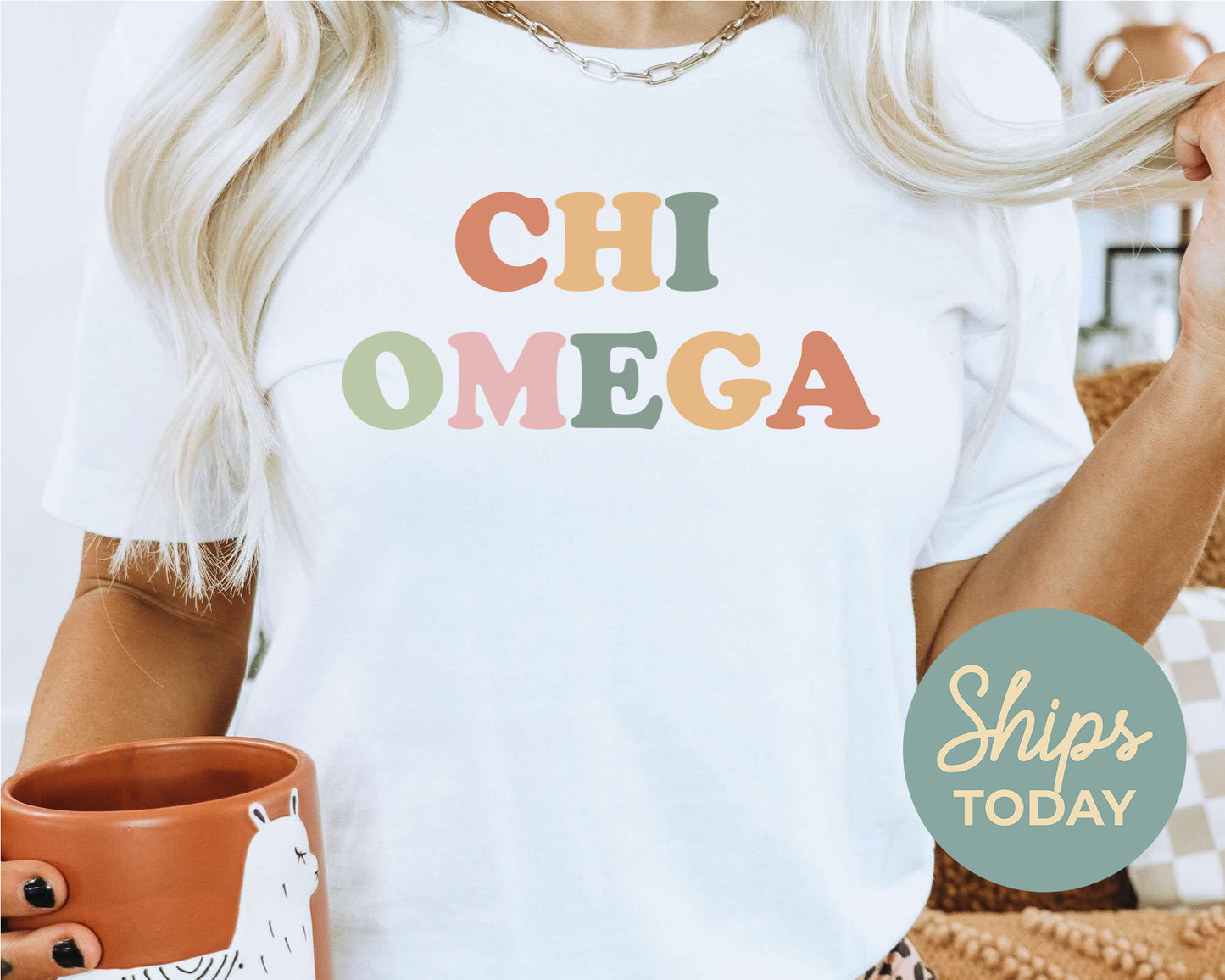 Chi Omega Bright and Proud Sorority T-shirt _ 423g