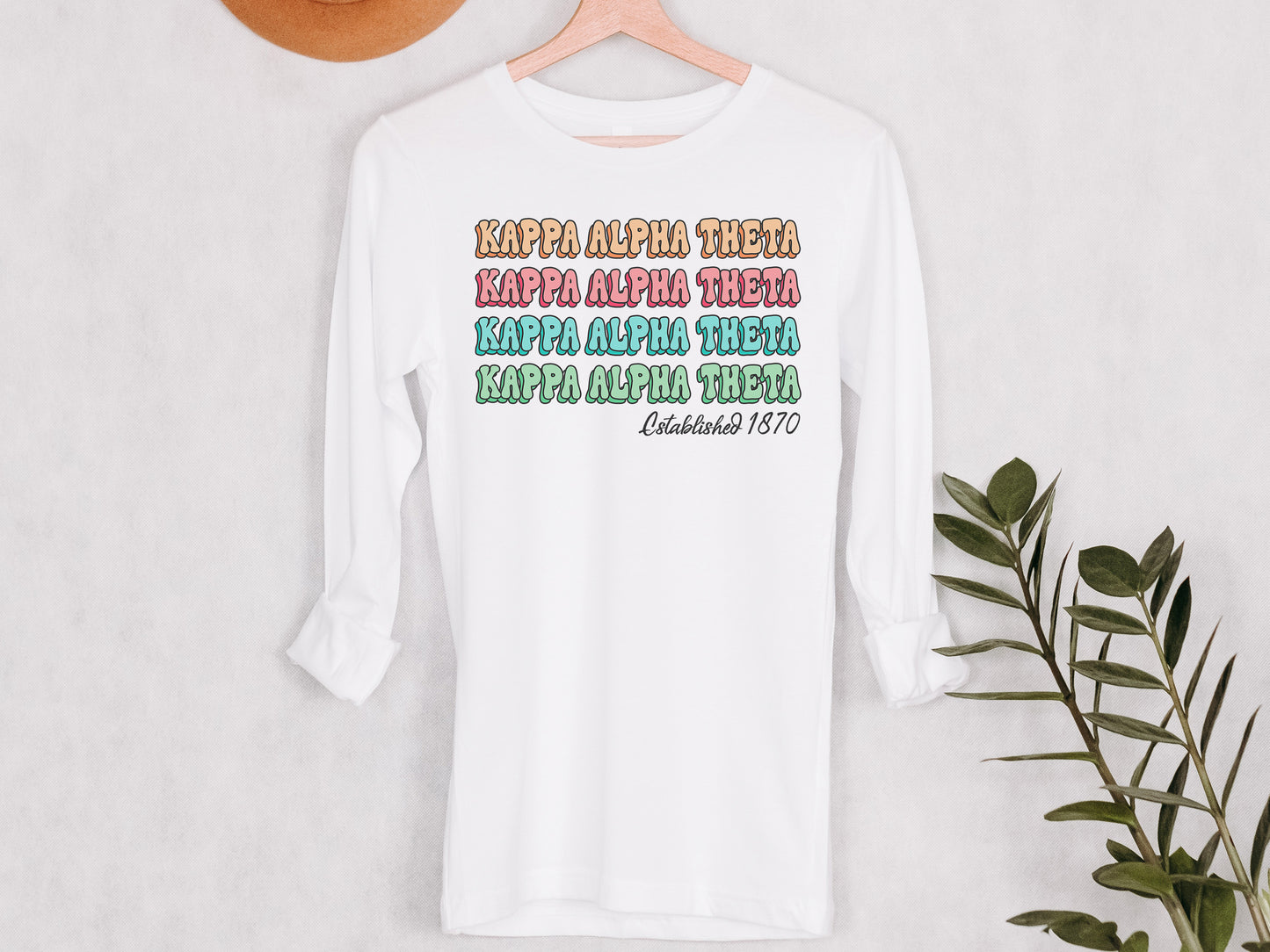 Kappa Alpha Theta Lucy Sorority Long Sleeve T-shirt _ 273g