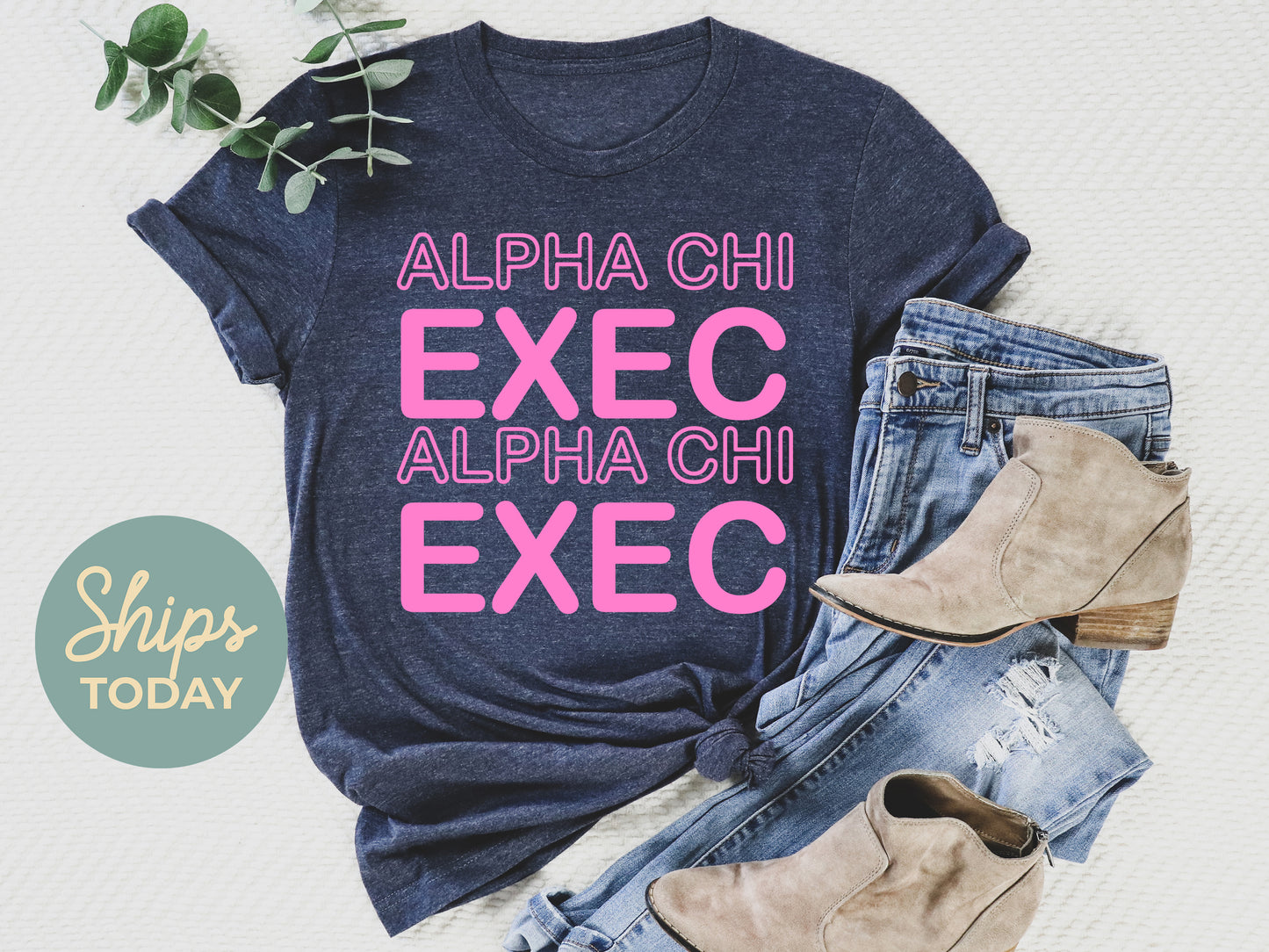 Alpha Chi Omega Executive Sisterhood Sorority T-shirt _ 30900g