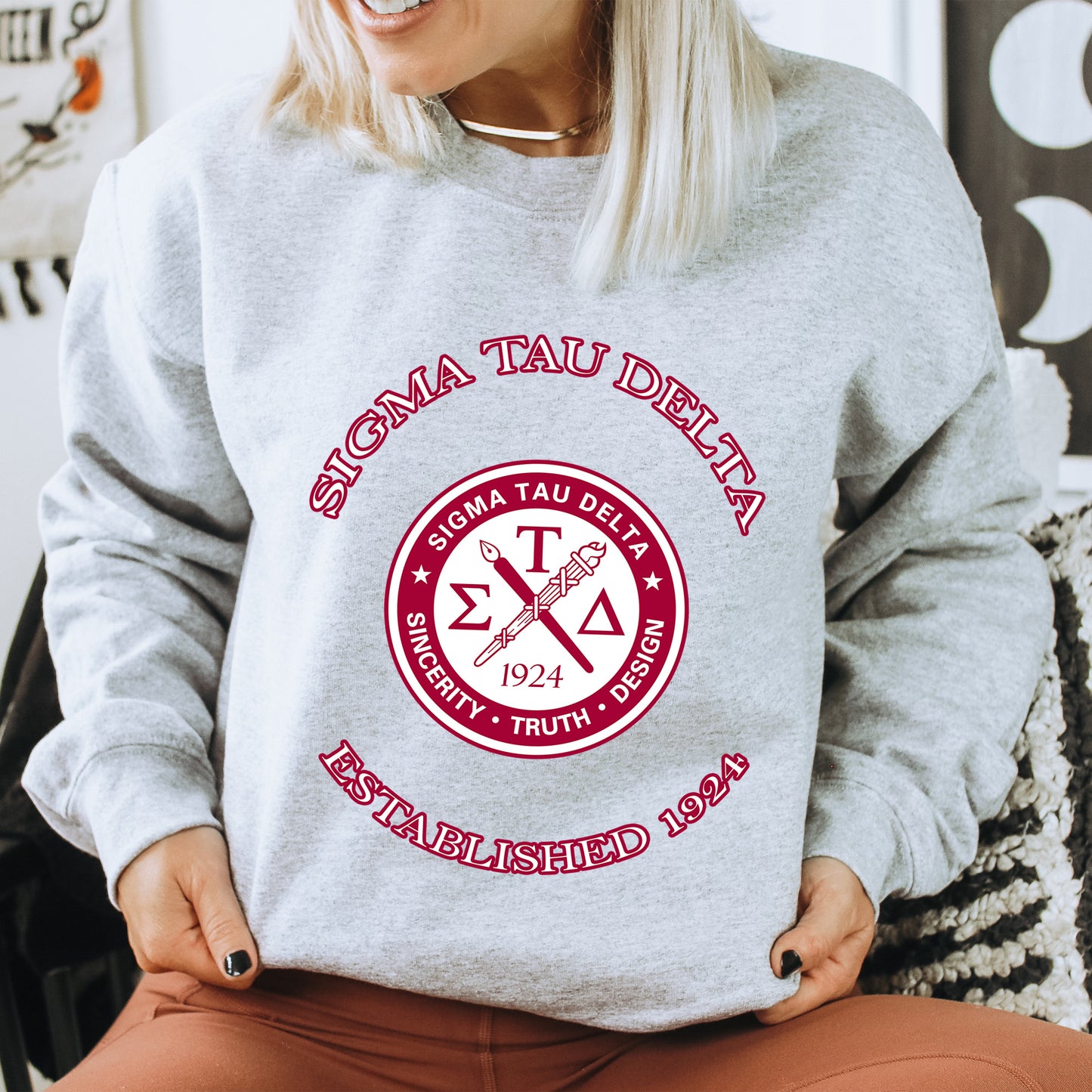 Sigma Tau Delta Iconic Insignia COED Sweatshirt _ 35677g