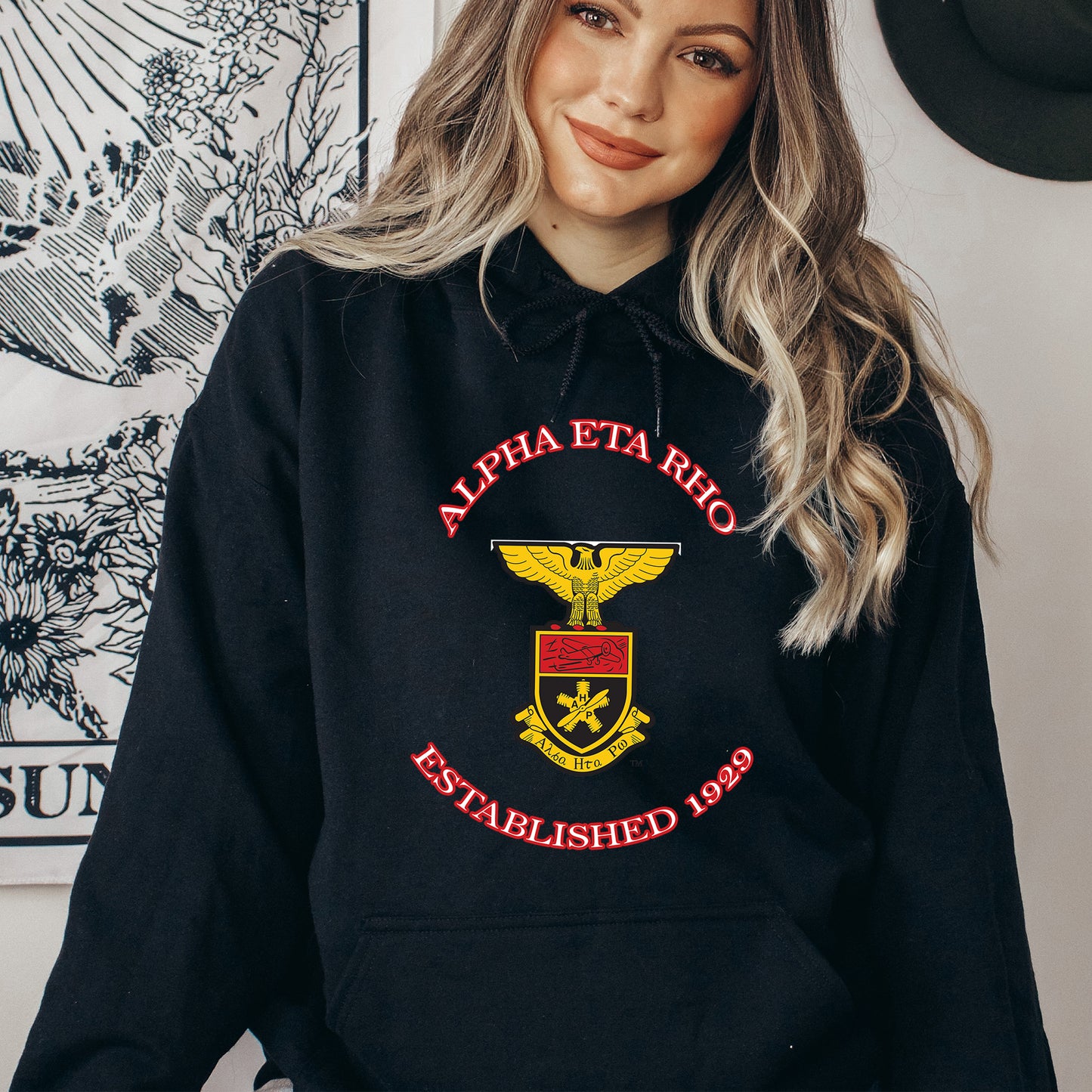 Alpha Eta Rho Iconic Insignia COED Hoodie _ 35663g