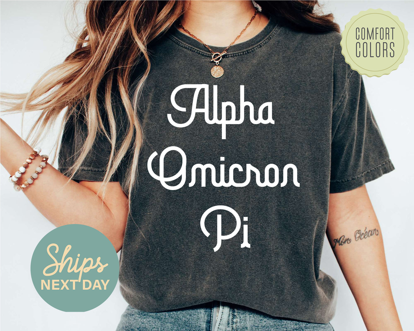 Alpha Omicron Pi All About That Pop Comfort Colors Sorority T-shirt _ 2685g