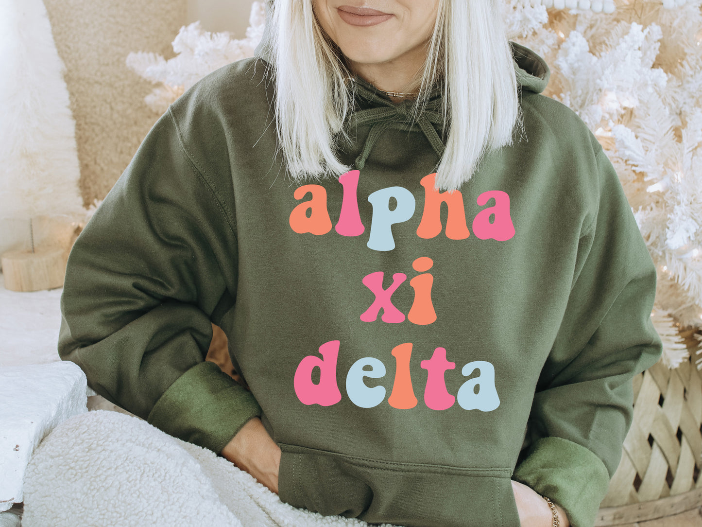 Alpha Xi Delta Vividly Vibrant Sorority Hoodie _ 3157g