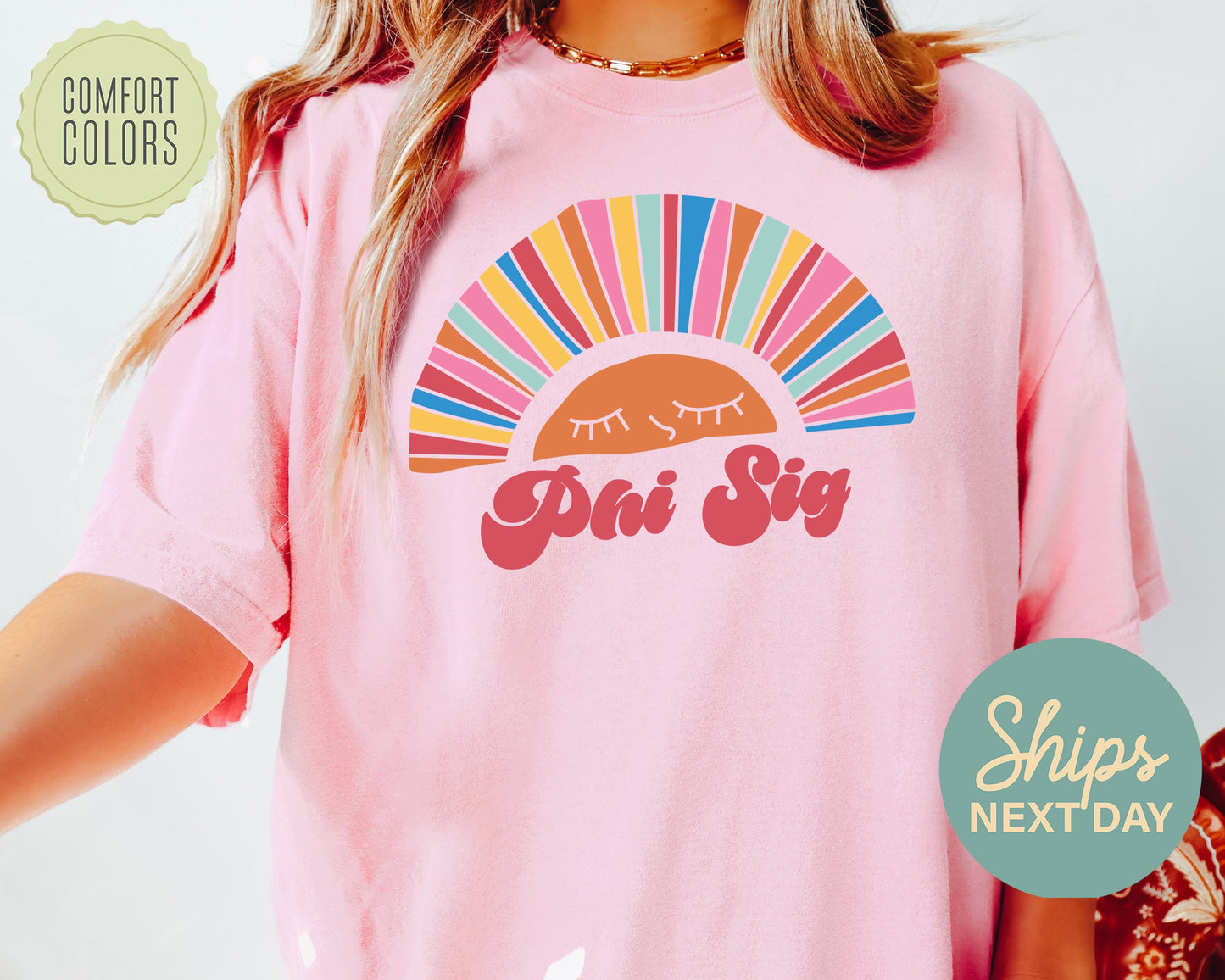 Phi Sigma Sigma Sunshine Comfort Colors Sorority T-shirt _ 3326g