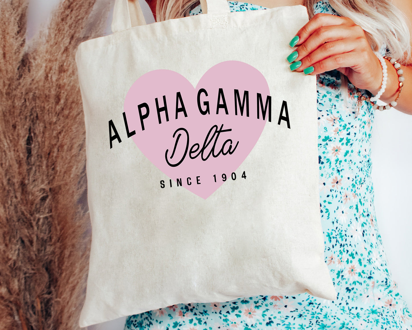 Alpha Gamma Delta Pretty in Pink Sorority Tote Bag _ 34285g